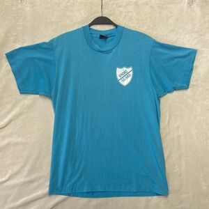 Vintage Snore Guard Men's T-Shirt 90s Single Stitch Teal Color Size Large